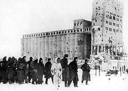 Пленённые под Сталинградом немецкие солдаты. Февраль 1943 года.